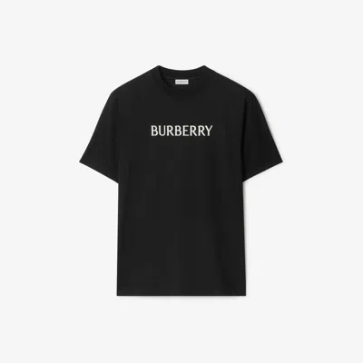 Burberry Logo Cotton T-shirt In Black