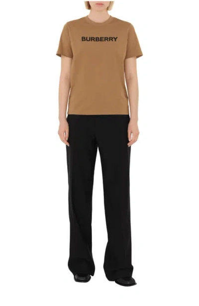 Burberry Logo Cotton T-shirt In Brown