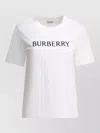 Burberry Ribbed Cotton Jersey T-shirt With Logo Print In Neutral