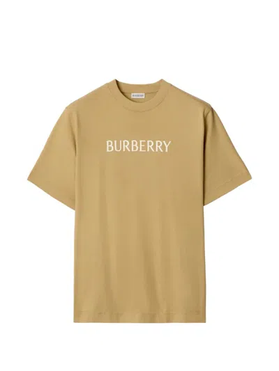 Burberry Logo Cotton T-shirt In Green