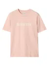 Burberry Logo Cotton T-shirt In Pink