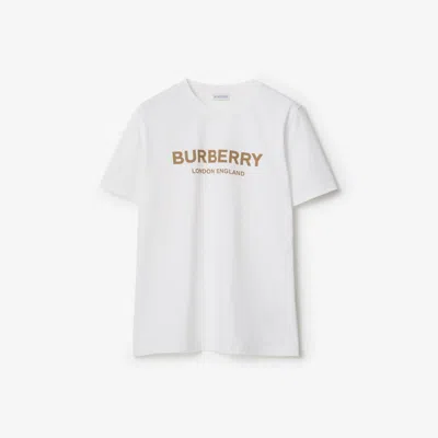 Burberry Logo Cotton T-shirt In White