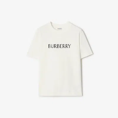 Burberry Logo Cotton T-shirt In White