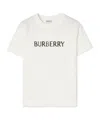 Burberry Ribbed Cotton Jersey T-shirt With Logo Print In Neutral