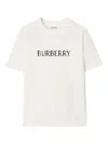 Burberry Ribbed Cotton Jersey T-shirt With Logo Print In Neutral