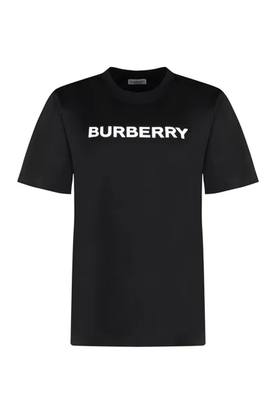 Burberry Logo Cotton T-shirt In Black