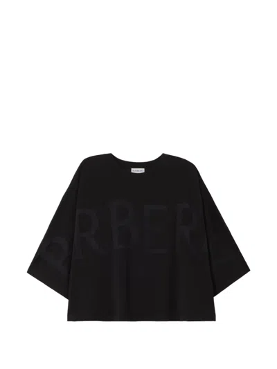 Burberry Logo Cotton-blend T-shirt In Gray