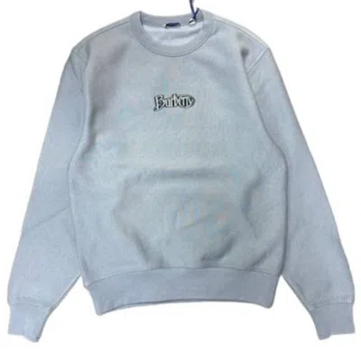 Burberry Logo Crewneck Cotton-blend Sweatshirt In Gray