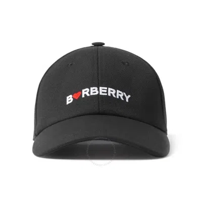 Burberry Logo Curved Peak Cap In Black