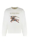 Burberry Crewneck Cotton Sweatshirt With Cross Stitch Ekd In White