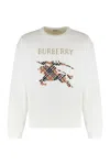 Burberry Crewneck Cotton Sweatshirt With Cross Stitch Ekd In White