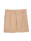 BURBERRY LOGO DETAILED PLEATED SHORTS