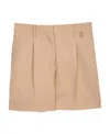 Burberry Logo Detailed Pleated Shorts In Brown