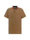 Burberry Logo Detailed Short Sleeved Polo Shirt In Camel