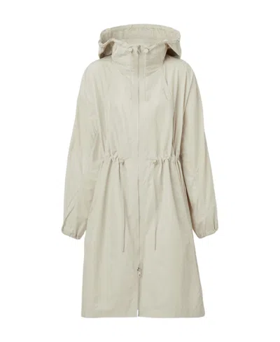 Burberry Logo Details Hooded Coat In Neutral