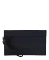 Burberry Logo-embellished Black Nylon Pouch With Slip Pockets