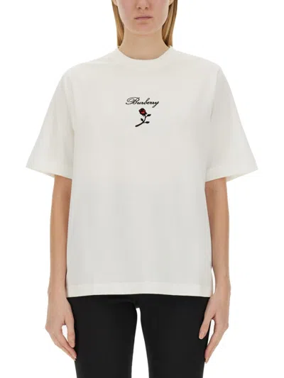 Burberry Logo-embellished Regular Fit T-shirt In White