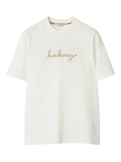 Burberry Logo-embellished T-shirt In White