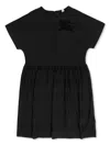 Burberry Logo-embossed Cotton Dress In Black