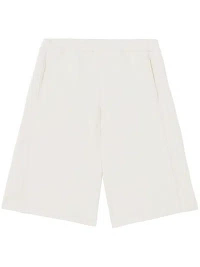 Burberry Logo Embossed Track Shorts In Neutrals
