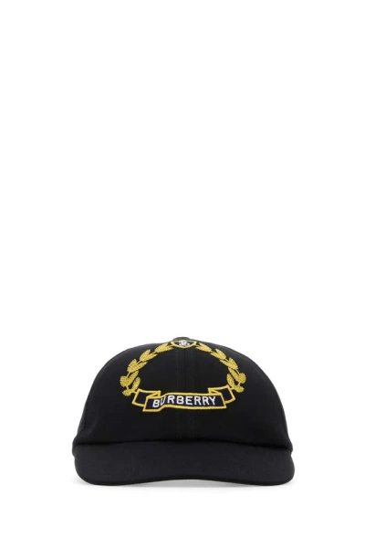 Burberry Logo Embroidered Baseball Cap In Black