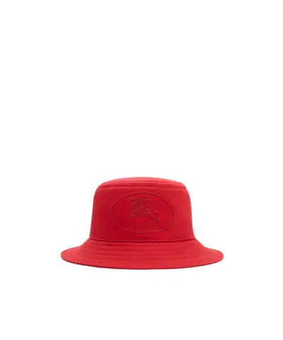 Burberry Knight Stamp Gabardine Bucket Hat In Purple