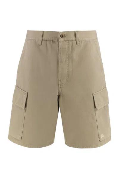 Burberry Bermuda Shorts In Cotton In Beige