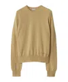 Burberry Logo-embroidered Cashmere Jumper In Flaxen