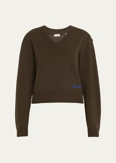 Burberry Logo Embroidered Cashmere Sweater In Snug
