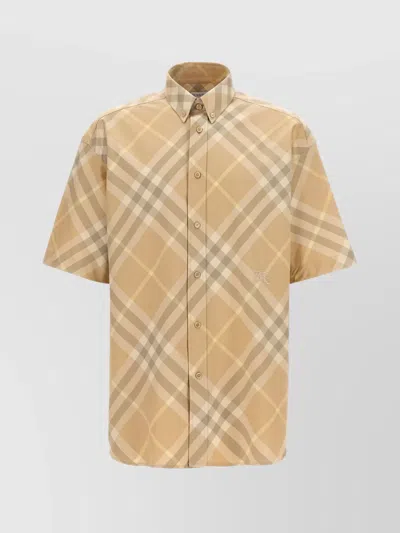 BURBERRY LOGO EMBROIDERED CHECK SHIRT