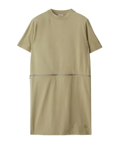 BURBERRY LOGO-EMBROIDERED COTTON DRESS