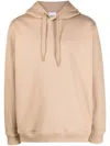 Burberry Logo-embroidered Hooded Sweatshirt In Beige