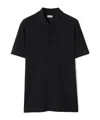 Burberry Knight-embellished Cotton Polo Shirt In Black