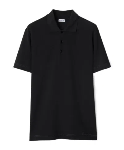 BURBERRY BURBERRY LOGO EMBROIDERED SHORT SLEEVED POLO SHIRT