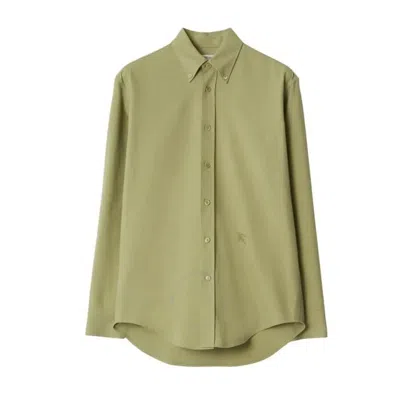 BURBERRY BURBERRY LOGO-EMBROIDERED COTTON SHIRT