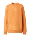 Burberry Embroidered Oak Leaf Crest Cotton Sweatshirt In Orange
