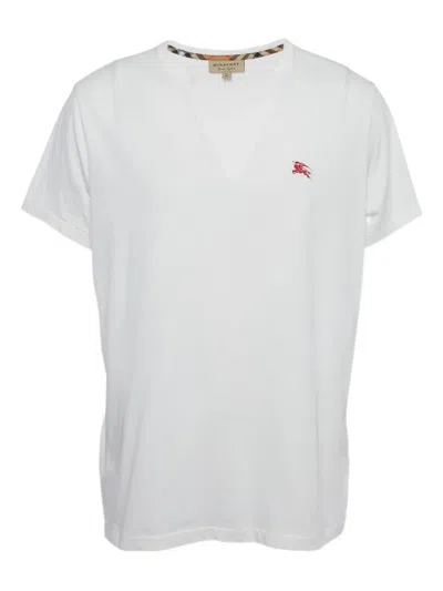 Pre-owned Burberry Logo-embroidered Cotton T-shirt