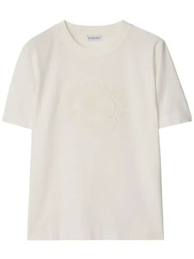 BURBERRY LOGO-EMBROIDERED COTTON T-SHIRT