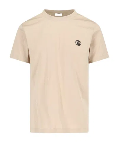 BURBERRY BURBERRY LOGO EMBROIDERED CREWNECK T-SHIRT
