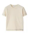 Burberry Logo Embroidered Cotton T-shirt In Nude