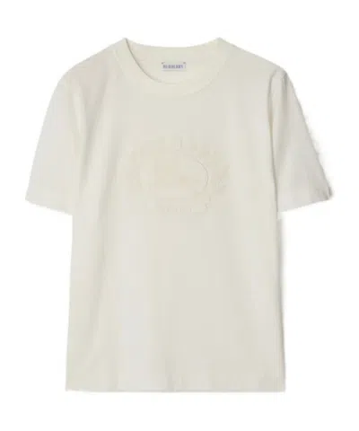 BURBERRY BURBERRY LOGO EMBROIDERED CRREWNECK T-SHIRT