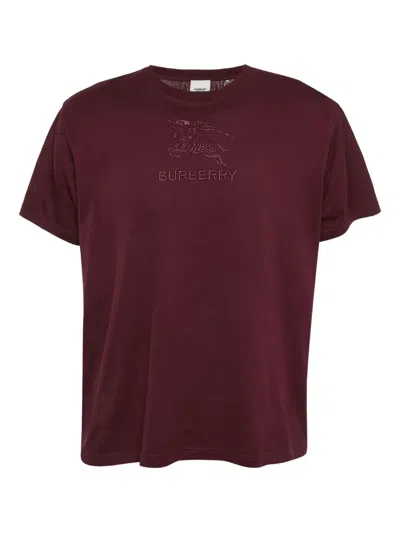 Pre-owned Burberry Logo-embroidered Cotton Tee