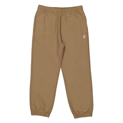 Burberry Logo Embroidered Cotton Track Pants In Brown
