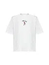 Burberry Logo Rose Cotton T-shirt In Bianco
