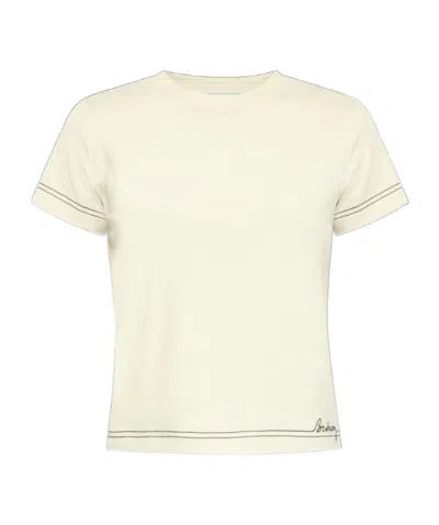 Burberry Logo-embroidered Crop Top In Nude