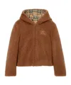 Burberry Logo-embroidered Fleece Jacket In Brown