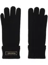 Burberry Logo-embroidered Gloves In Black