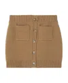 Burberry Blanche Knitted Cotton Blend Mini Skirt In Brown
