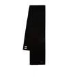 Burberry Logo Embroidered Knitted Scarf In Black