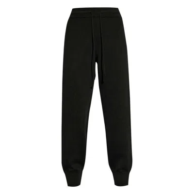 Burberry Logo Embroidered Knitted Track Pants In Black